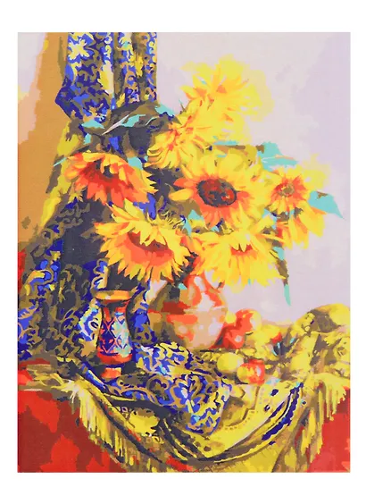 Холст с красками 30х40см по номерам (20 цв.) Русская Коллекция.Горячева С. Подсолнухи (арт. Х-5569) - фото 1