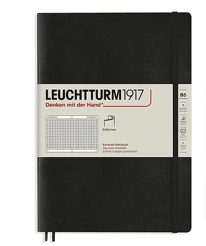 Книга для записей B5, 61 лист в клетку "Classic", мягкая обложка, черный, Leuchtturm1917 - фото 1