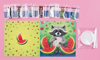 Набор для творчества Origami. Алмазная открытка «Арбузное настроение», 15 х 15 см - фото 3