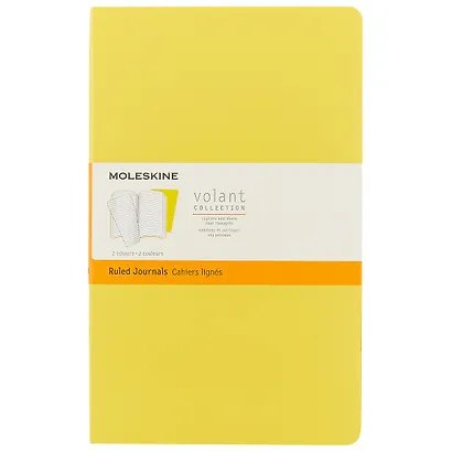 Набор книг для записей Moleskin Volant Large, 2 штуки, мягкая обложка, жёлтые, 48 листов, А5 - фото 1