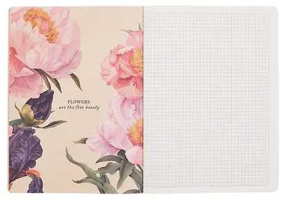 Тетрадь 40 листов в клетку "Blossom. Peonies", сшивка - фото 4