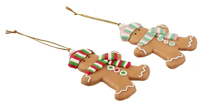 Набор новогодних подвесных украшений Пряничные человечки (2шт) (пластик) (ПВХ бокс) (7х10) (12-07253CR-6) - фото 2