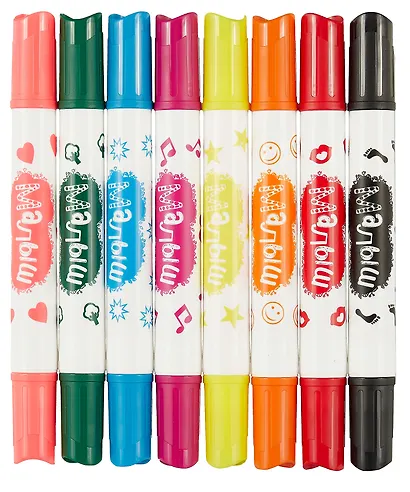 Фломастеры «Малыш» ГАММА, 8 цветов, двусторонние со штампами - фото 3