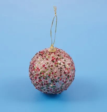 Новогоднее подвесное украшение Елочный шар (пенополистирол) (8х8) - фото 2