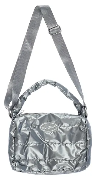 Сумочка стеганая Travel серая (ПВХ) (22х18) (12-11729-B012) - фото 1