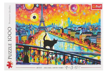 Пазл Кот в Париже (Cat in Paris), 1000 деталей.  68,3х48 см. - фото 3