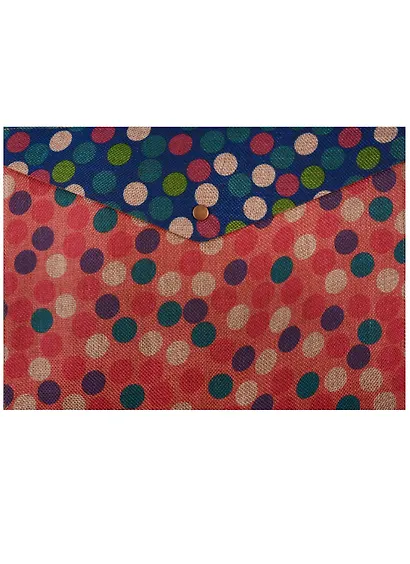 Папка-конверт на кнопке "Лен в горошек" - фото 1