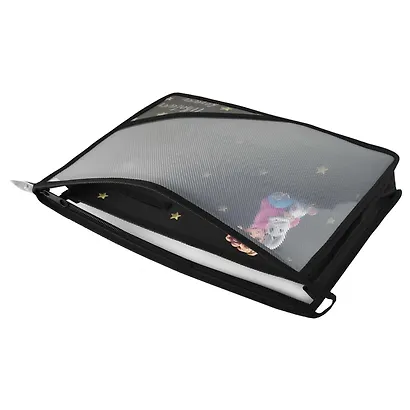 Папка для труда А4 "ДЕВОЧКА И ЗАЙКА" 33*23см пластик, молния, внутр.блок для канц.принадлежностей - фото 3