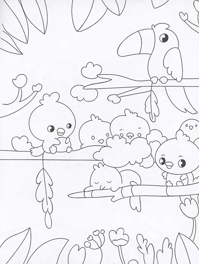 Кавайные животные. Раскраска - фото 4