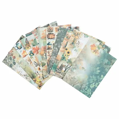 Бумага для скрапбукинга 15х21 см "Осень", двусторонняя, 12 листов, 240 г/м2 - фото 4