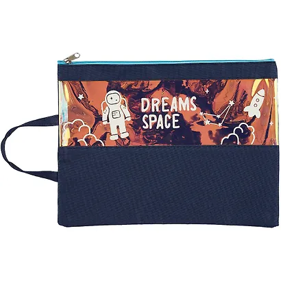 Папка для тетрадей А4 "Dreams space" молния, ручка, ассорти - фото 3