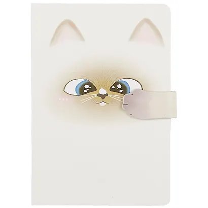 Блокнот с фигурной магнитной застежкой-лапкой Мордочка котика (256стр) (13х19) - фото 1