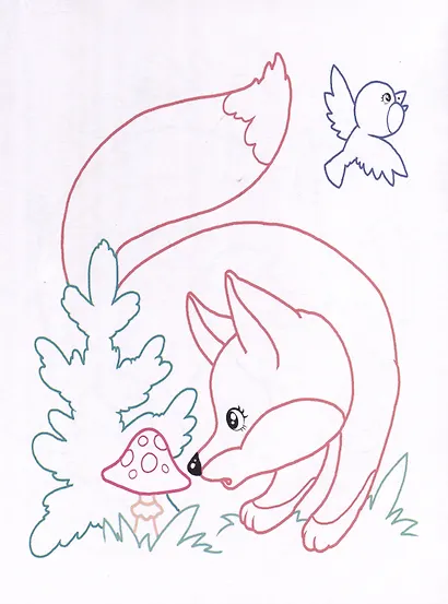 Лесные друзья. Раскраски с цветным контуром - фото 4