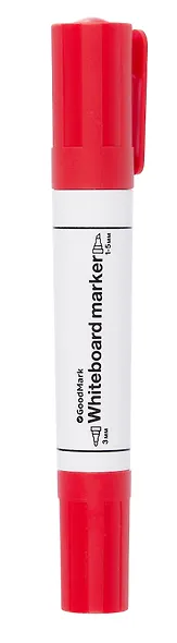Маркер для доски красный, двусторонний, пулевидный 3мм/скошенный до 5мм, Goodmark - фото 1