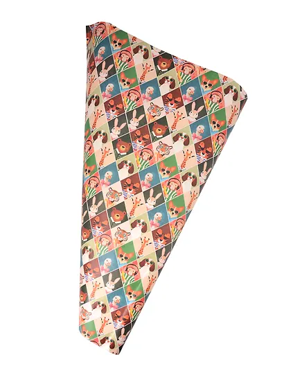 Бумага упаковочная 70*100см "Животныевромбах" глянц., инд.уп. - фото 3