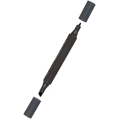 Маркер художественный "Сонет" холодный серый 8, двухсторон., тонк. и широк.долото, Сонет - фото 2