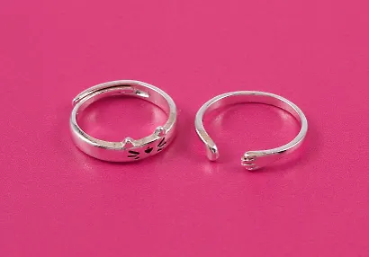 Набор парных колечек «Мордочка котика и хвостик», 2 штуки, металл, Lafilaf - фото 4