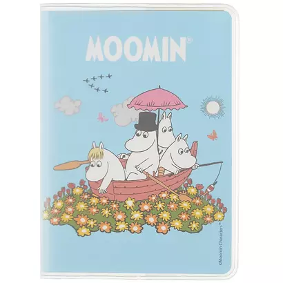 Записная книжка А7 80л кл. MOOMIN "Речная прогулка" в ПВХ-обложке, тонир.внутр.блок - фото 1