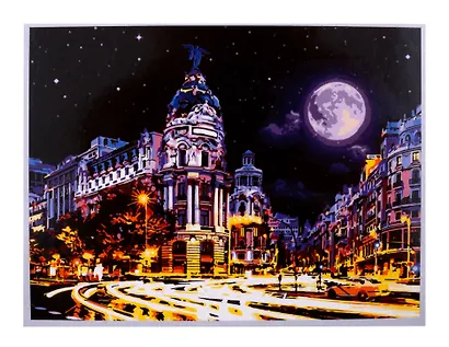 Скретчинг 30*40см Ночные города "Улица Гран Виа" - фото 2
