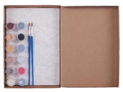 Картина-раскраска по номерам "Домик в горах" 20х14 см - фото 3