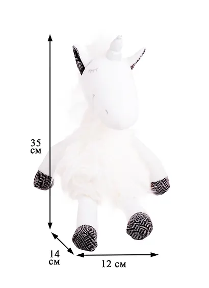 Мягкая игрушка Единорог, с длинной гривой, 35см(бел) - фото 2