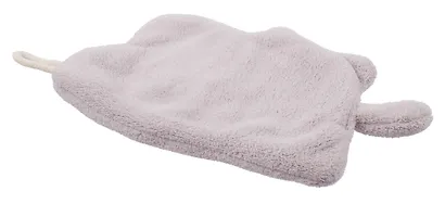 Полотенце Котик серый (флис) (25х18) (12-towel-202508-7) - фото 4