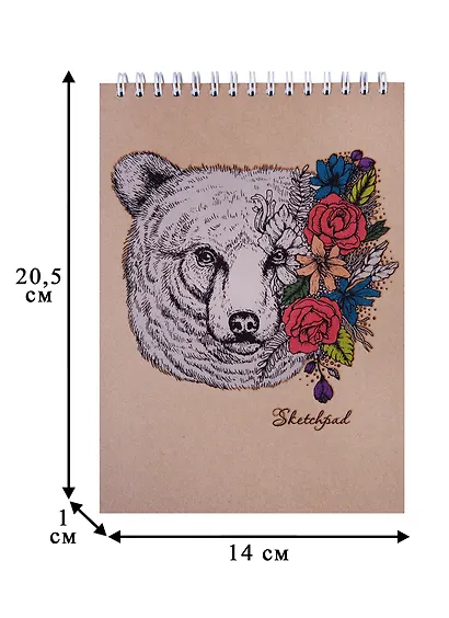 Скетчбук A5 40 листов "Весенний медведь (графика)", нелинованный - фото 3