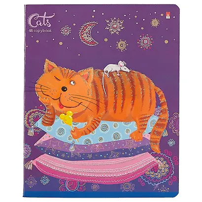 Тетрадь в клетку Альт, "Весёлый кот", 48 листов, в ассортименте - фото 1