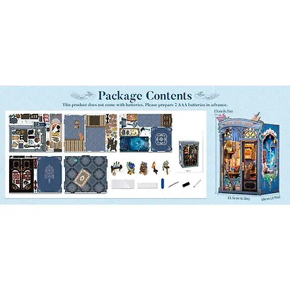 CWGA201 Конструктор интерьерный  – сборный домик CuteBee - Агентство "Душевное Путешествие", 99 деталей (материалы: дерево, картон, пластик, металл), со световыми эффектами (подсветка интерьера), с питанием от 2хААА батареек (не включены), серия DIY, возр - фото 8