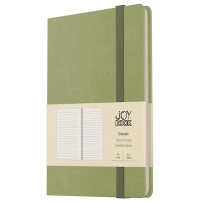 Записная книжка А6- 96л лин. "JOY BOOK. Чай матча" 7БЦ, иск.кожа, тонир.форзац, тонир.блок, скругл.углы, сшит.блок, ляссе, резинка, карман на задн.форзаце - фото 1