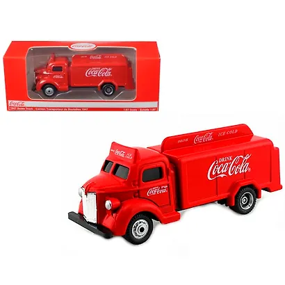 440537 Машинка литая коллекционная Motor City Classics - Die-сast модель по лицензии Coca-Cola 1947 Bottle Truck, масштаб 1:87 - фото 1