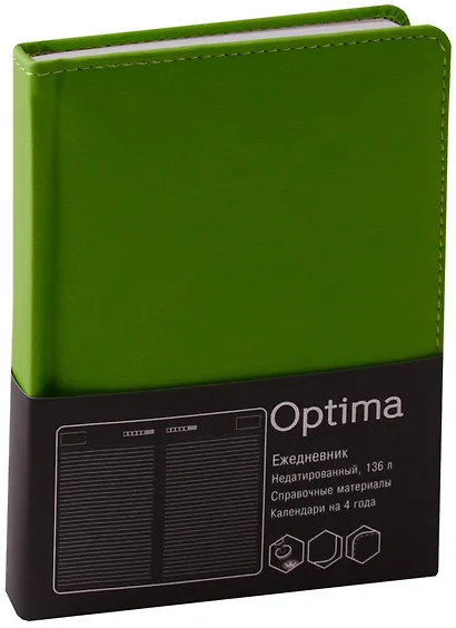 Ежедневник недатированный А6 136 листов "Optima" салатовый - фото 1