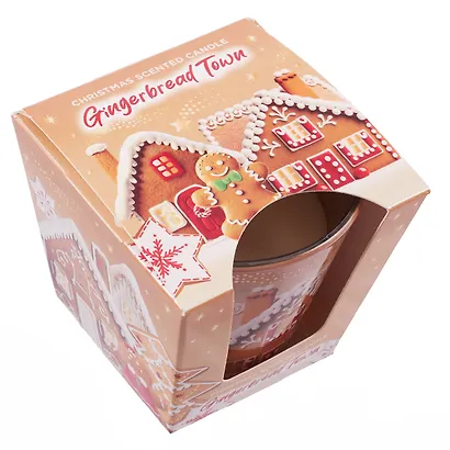 Ароматизированная свеча в стакане Пряничный городок (Gingerbread Town) (115г) (подарочная упаковка) - фото 3