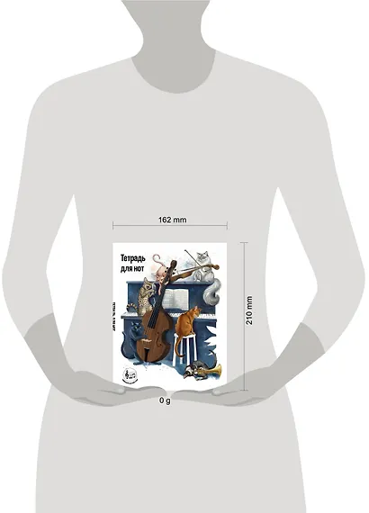 Тетрадь для нот с расширенным станом. Котики музыканты (24 л., А5, вертикальная, скрепка) - фото 5