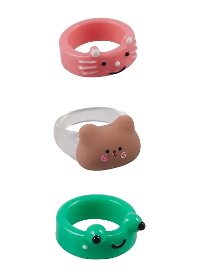 Набор Колечко Лягушка (ПВХ) (Размер 17) (202303-5)+Колечко Медвежонок (ПВХ) (Размер 17) (202303-1)+Колечко Котик (ПВХ) (Размер 17) (202303-6) - фото 7