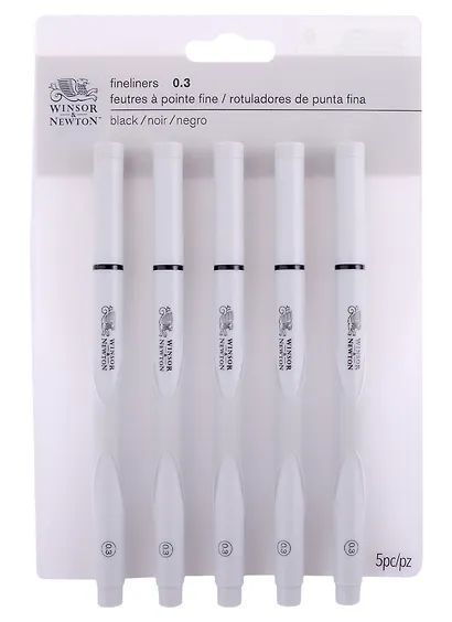 Ручки капиллярные-линеры 5шт 0,3мм, пласт.кор., Winsor&Newton - фото 1