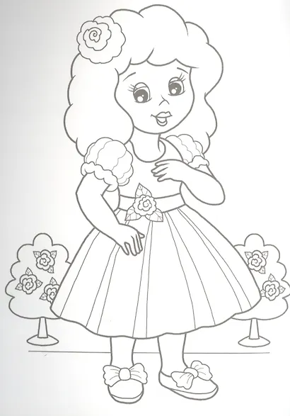 Бал для куклы Маши. Раскраска - фото 2