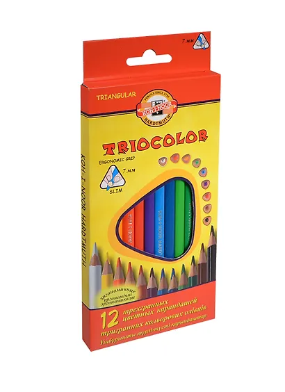 Карандаши цветные Koh-I-Noor, Triocolor, 12 цветов - фото 2