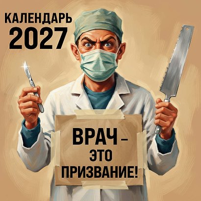 Календарь 2027г 300*300 "Врач - это призвание!" настенный, на скрепке - фото 1