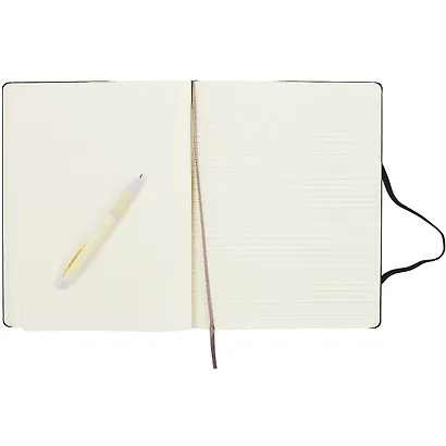 Книга для записей А5+, 96 листов в линейку/нелинованная "Classic Double Xlarge", твердая обложка, черный, ляссе, Moleskine - фото 3