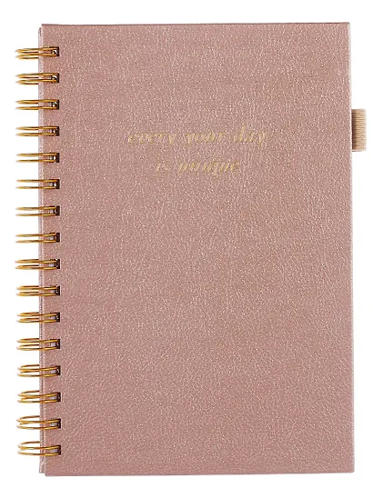 Книга для записей А5 80л кл. "Calipso" бежевый, иск.кожа, резинка, гребень - фото 2