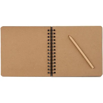 Скетчбук 200*200 120л "Лиса" крафт бумага 80г/м2, карт.обл., тв.подложка, гребень - фото 2