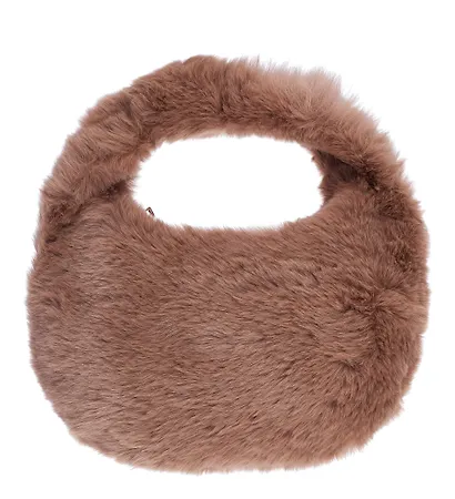 Сумочка плюшевая Коричневая (29х34) - фото 1