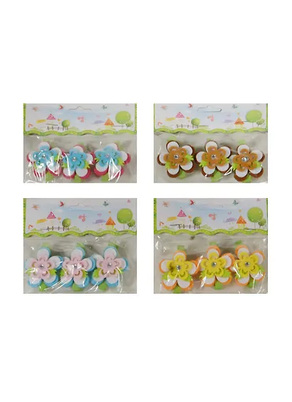 Набор из 3-х прищепок Цветок с 5 лепестками (11070200) (4 цвета) (пакет с хедером) - фото 1