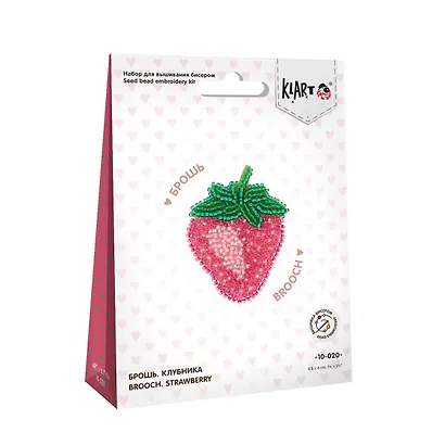 Набор для вышивания бисером Klart "Брошь. Клубника" - фото 1