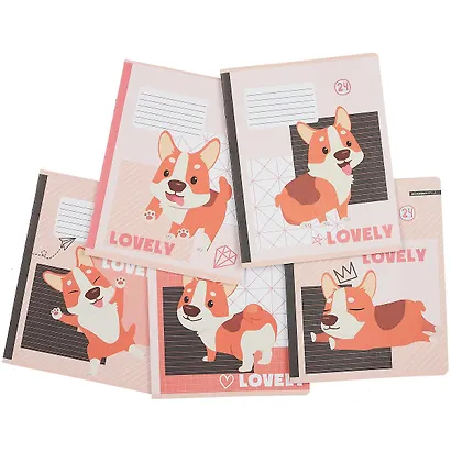 Тетрадь в клетку Academy Style, "Мой любимый корги", 24 листа, в ассортименте - фото 7