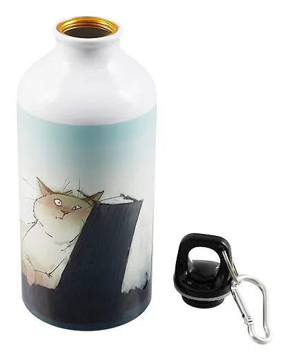 Бутылка с карабином СПб Кот, Дворцовый мост, Ростральные колонны (металл) (500мл) - фото 10