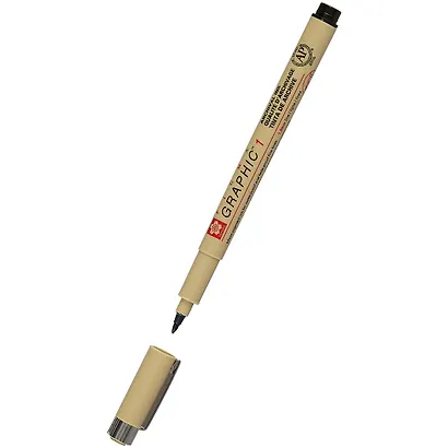 Капиллярная ручка «Pigma Graphic 1», Sakura, чёрная - фото 2