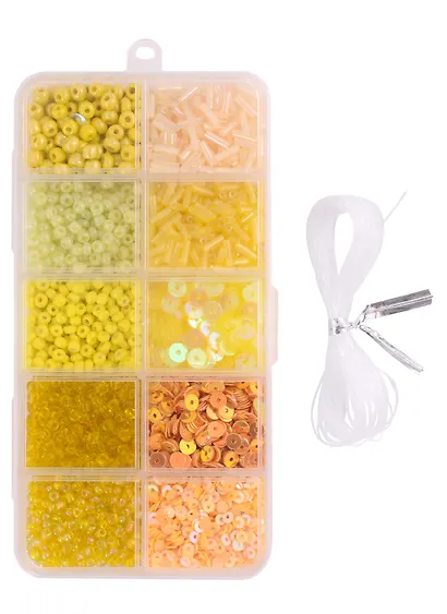 Набор бисера для рукоделия (желтый микс) - фото 1