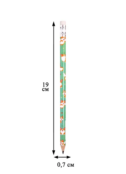 Карандаш Corgi's life, чернографитный HB с ластиком - фото 2